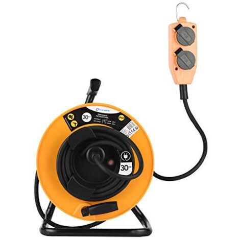 Electraline 208671 enrouler elettrico Professional, Giallo/Nero, 30 m