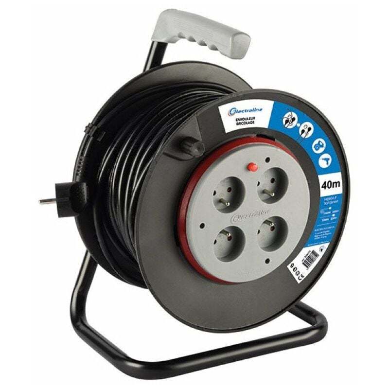 Electraline - Enrouleur rallonge électrique bricoline-fixe vv-f 3g1.5 40 mêtres