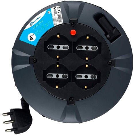 Electraline prolunga elettrica con avvolgicavo 4 schuko &43 10/16a 49019