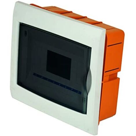 Electraline 60440 Centralino da Incasso, 8 Moduli,Bianco/Arancione