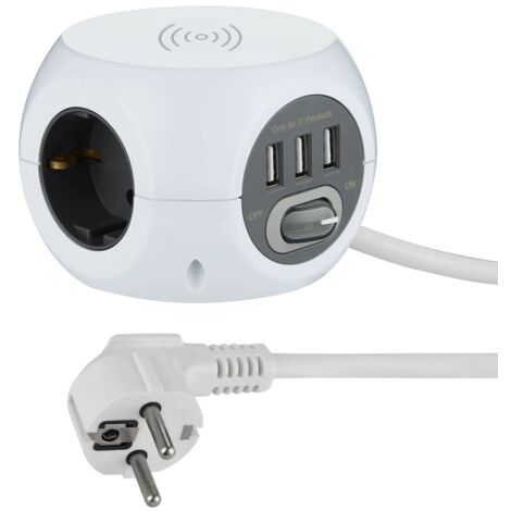 Electraline 62079 multipresa Mini Cubo con Caricatore wireless rapido