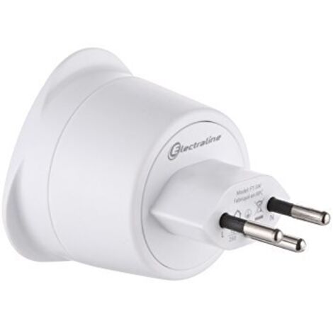 Electraline 70052 Adattatore da viaggio Francia/Europa, Bianco