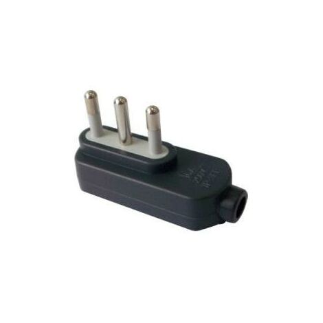 Electraline 71911 Spina Piatta, 16 A 230V, Grigio Opaco