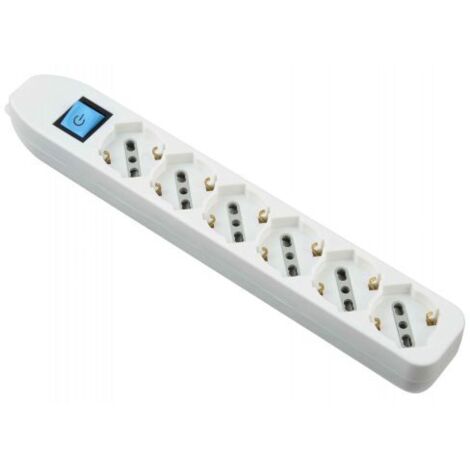 Electraline 82071 Multipresa 6 Posti P40 Senza Cavo, Bianco