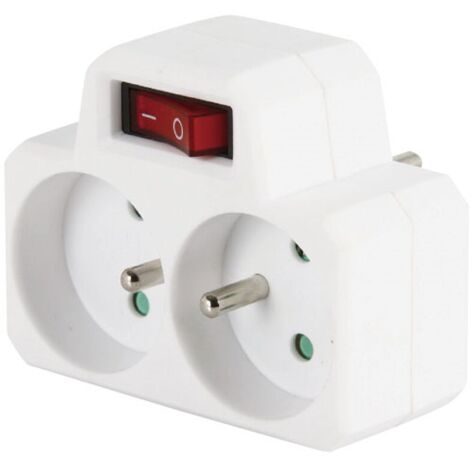 ELECTRALINE - Biplite 2pt 16a blanc avec interrupteur