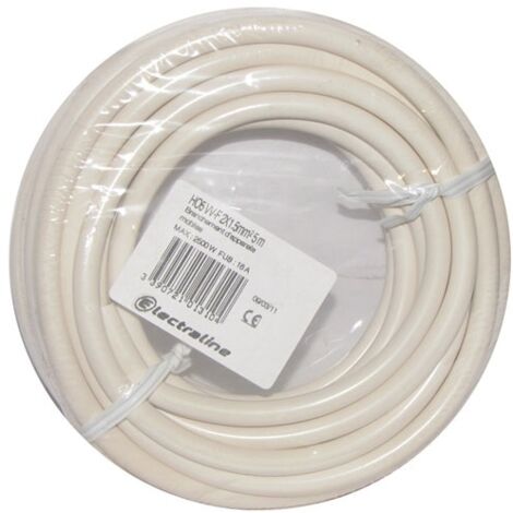 ELECTRALINE - Câble h05vvf 2x1.5 05m blanc couronne 60107033j