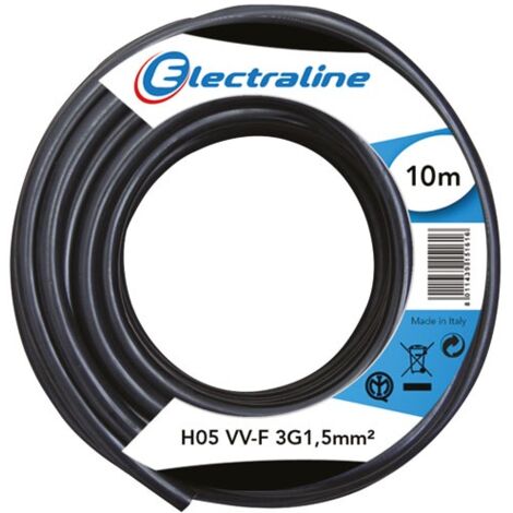 ELECTRALINE - Câble H05VVF 3g1.5 10 m noir