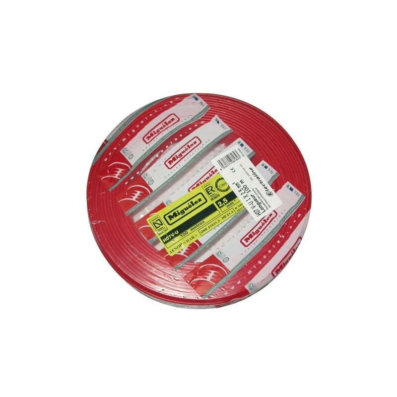 ELECTRALINE - Câble H07VU 2.5 100m rouge