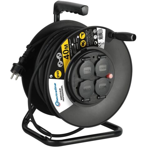 ELECTRALINE Enrouleur De Câble Électrique Chantier Avec Terre L. 40 M Ho7Rnf 3G1.5