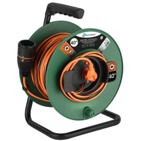 ELECTRALINE Enrouleur de câble électrique jardin L.40 m HO5VVF 2X1.5