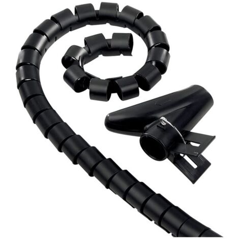 Electraline Gaine cache câble flexible noir 1,80 m