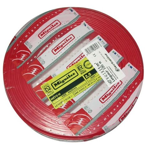 Electraline HO7 V-U câble électrique rouge 100 mètres