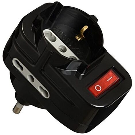 Electraline Multipresa Adattatore 70068 con Interruttore e Spina Rotante