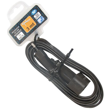 ELECTRALINE - Prolongateur H03 2x0.75mm2 noir 3m sc