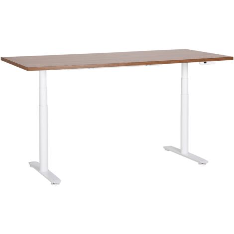 Electric Adjustable Standing Desk DESTINAS Brown/ White 180 cm 80 cm