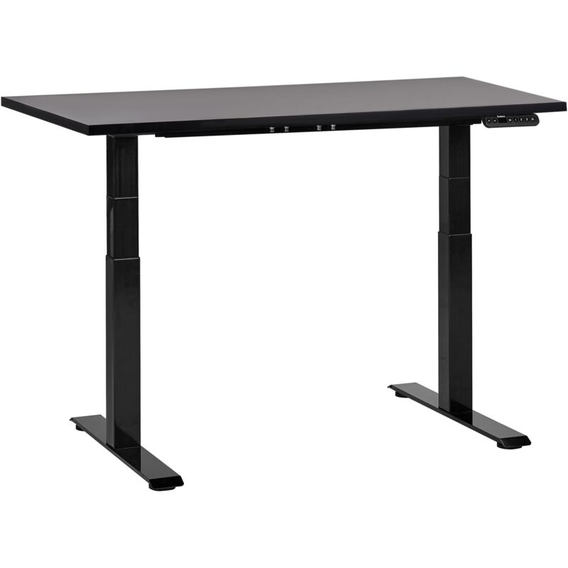 Beliani - Electric Adjustable Standing Desk Modern Square Feet 120 X 72 Cm Black Top And Black Base Destines