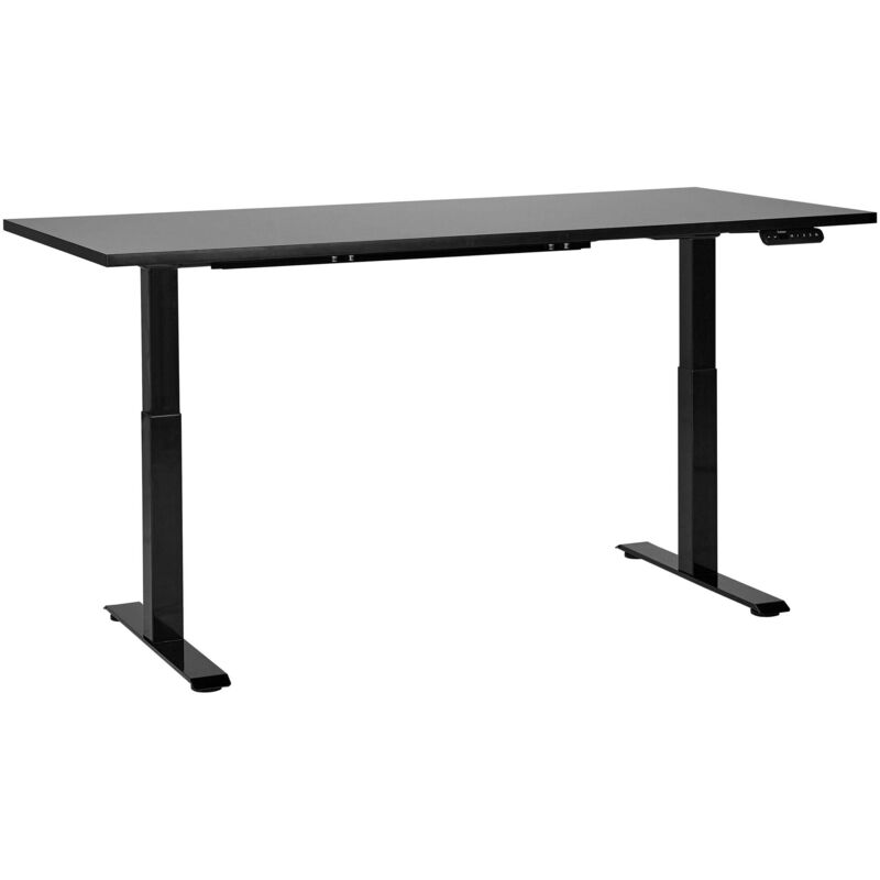 Beliani - Electric Adjustable Standing Desk Modern Square Feet 180 X 80 Cm Black Top And Black Base Destines