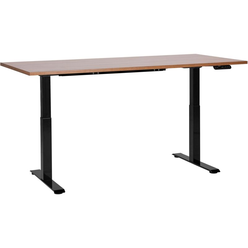 Beliani Electric Adjustable Standing Desk Destines Brown/ Black 180 Cm 80 Cm