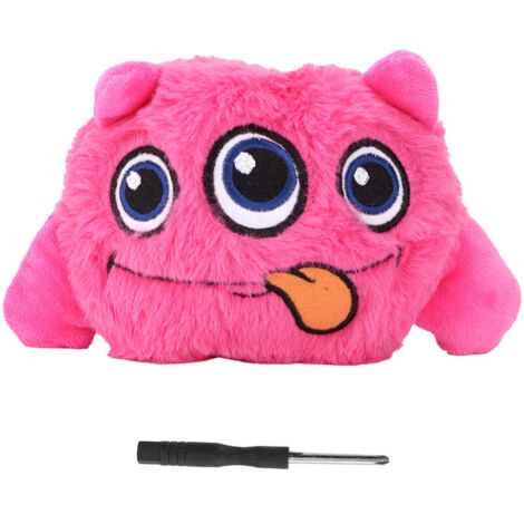 Electric bouncy ball toy for dogs, plush cartoon design, vibrating and noisy, for motorized entertainment, interactive toy for red-haired pets