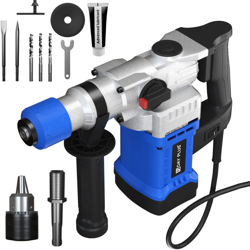 Dayplus - Electric Breaker Jackhammer Concrete Demolition Hammer Jack Drill Tool Set