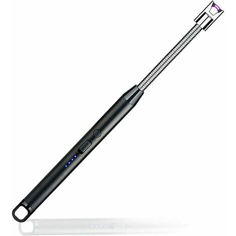 Electric Candle Lighter, USB Rechargeable Electric Lighter Electronic Arc Lighter with 360º Hose Windproof Black Business