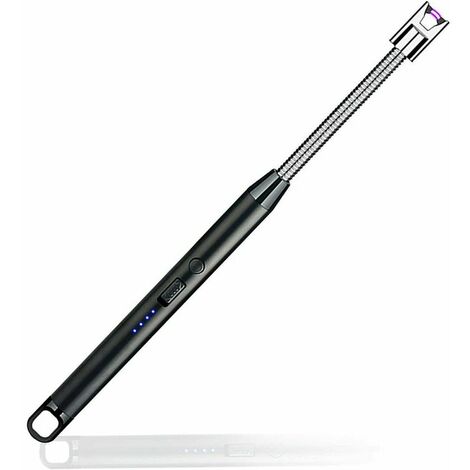 Electric Candle Lighter, USB Rechargeable Electric Lighter Electronic Arc Lighter with 360º Hose Windproof Black Business