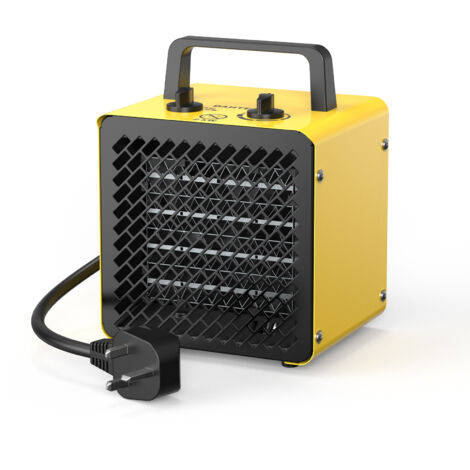 Electric Ceramic Heater 2000W – Compact Fan Heater for Office, Energy-Saving Design – Yellow [Energy Class A]