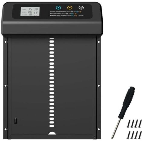 Electric Chicken Coop Door Aluminum Alloy Hole Door Intelligent Automatic Chicken Coop Door Black Chicken Coop Door MUMU