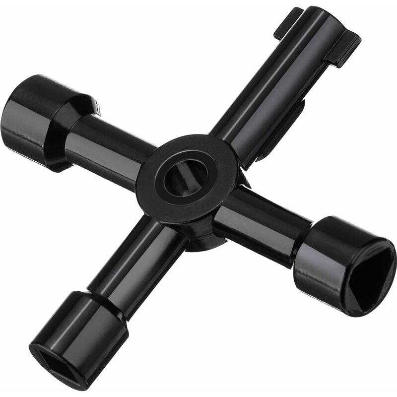Electric control cabinet, water meter valve cross-shaped square hole key, multi-use triangular key wrench(black)