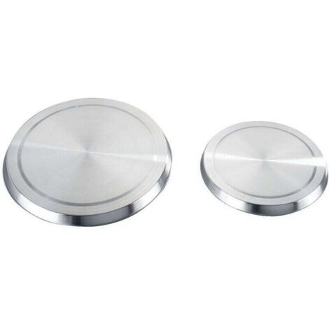 Electric cooker protector, steel hob cover, set of 4, stainless steel, ø16 and 20 cm, matte