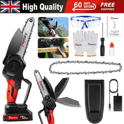 Electric Cordless Chainsaw Garden Tool Lithium Battery Woodworking Tree Pruning
