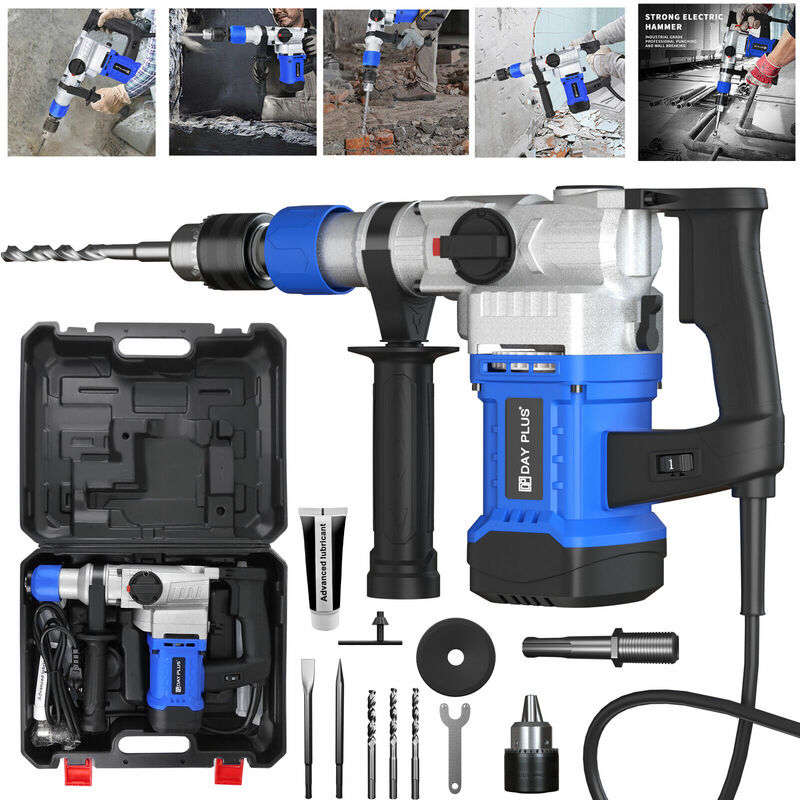 Dayplus - Electric Demolition Jack Hammer Concrete Drill Breaker Kit Jackhammer Breakers