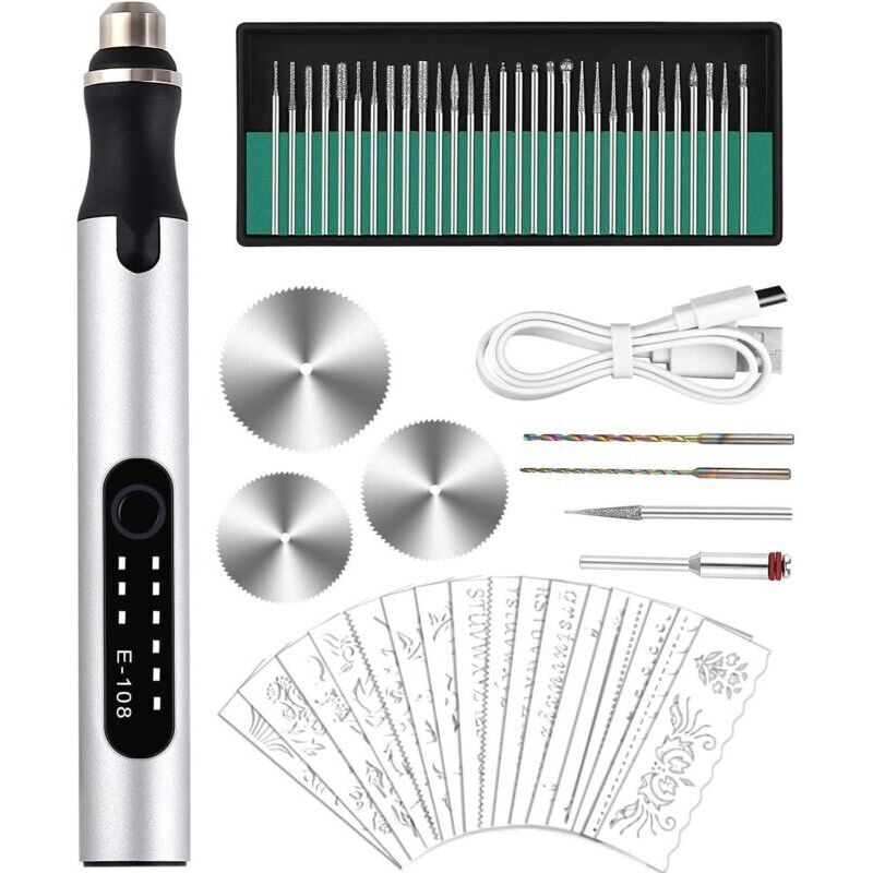 Electric Engraving Pen, Mini Electric Engraver DIY Engraving Tool, Mini USB Rechargeable Engraving Pen, Multifunctional Engraving Pen
