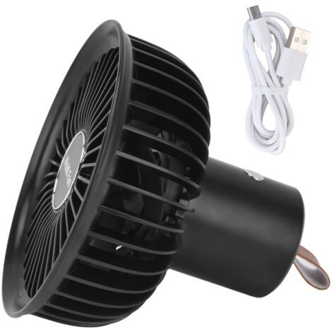 Electric Fan Portable Multifunctional Usb Charging Outdoor Hanging Battery Powered Fan for Home Office Study Camping Black