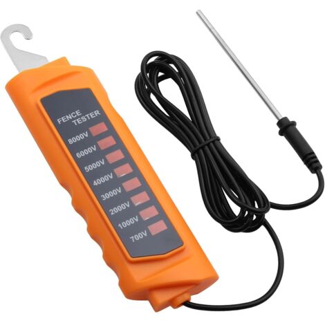Electric Fence Voltage Tester 8KV 700–8000V – Fence Tester avec 8 Neon Indicator Lights, Non Contact Fence Voltage Tester sans Batterie, Portable Diagnostic Tool pour Clôture Électrique Ferme