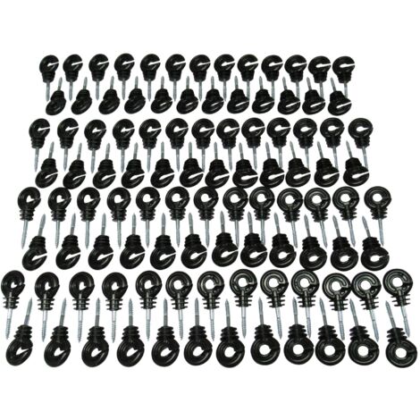 SECUREFIX DIRECT Electric Fencing Ring Insulators Grooved for Wooden Posts X100 (Screw In Poly Fence Wire Clips)