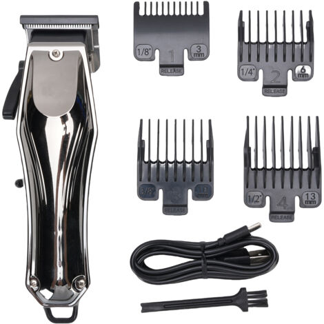 Electric Hair Clipper LED Display Rechargeable Cordless Hair Trimmer Set with Travel Lock for Home Salon