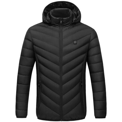 Men Women USB Heated Jacket Waterproof Plus Size Hiking Cotton Rain Jacket UK 