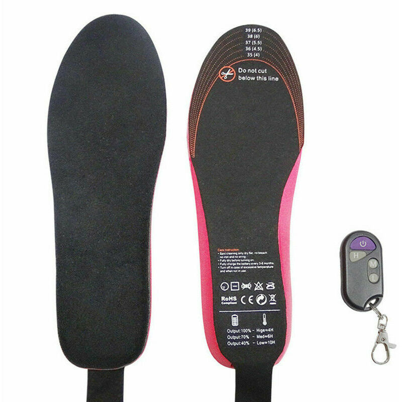 Electric heated soles with remote control, temperature adjustment at 3 speeds, unisex heating heater 41-46