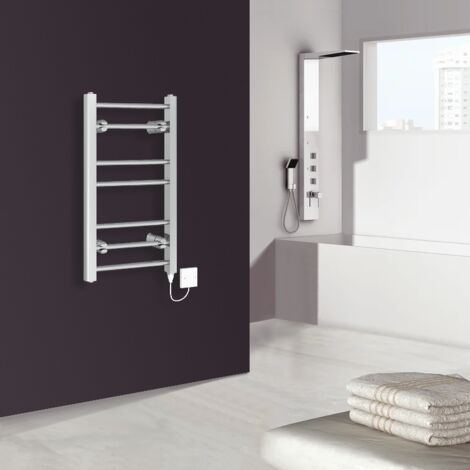 Electric Heated Warming Towel Rail 700x400mm Chrome Straight