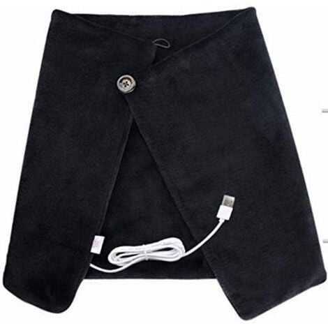 Electric Heating Shawl Heated Blanket Breathable USB Heated Shawl Unisex for Pain Relief Shoulder Knees Stomach Black
