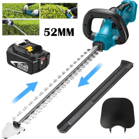 TEETOK Electric hedge trimmers,Cordless Powerful Glass Strimmer Cutter,HEDGE TRIMMER 44cm 18V +1x5.5Ah Battery (No Charger),Compatible with Makita Battery