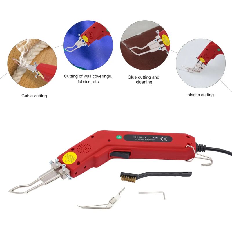 Electric Hot Knife Cutter Fabric Cloth Plastic Rope Sponge Cutting Tool Set 100W