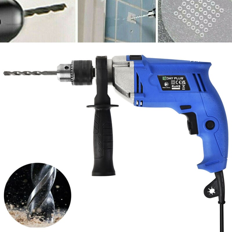 Briefness - Electric Impact Hammer Drill Variable Speed Masonry Metal Wood Screwdriver Tool