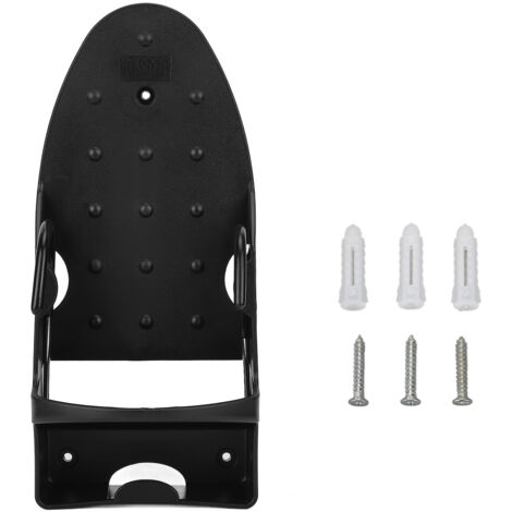 Electric Iron Holder Heat Resistant 2 in 1 Wall Mounted Iron Board Rack with Hook for Home BathroomBlack