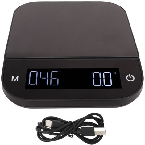 Electric Kitchen Food Scale English Version Peeling PC Function Waterproof Timing Flat Coffee Weighing Scale 5kg/0.1g