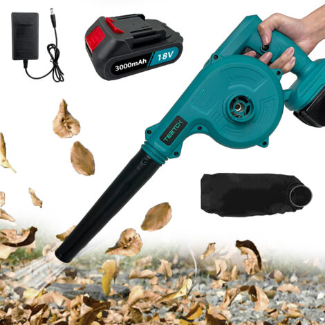 Electric leaf blowers and vacuums, 2-in-1 Cordless Garden Leaf Blower & Vacuum Cleaner,for Lawn Leaf Blowing, Snow,Car, Dust Clearing+1 3.0A Battery+Charger,Compatible with Makita Battery