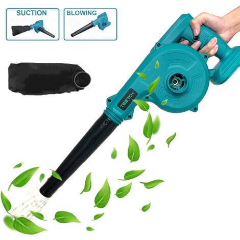 TEETOK Electric leaf blowers and vacuums, 2 In 1 Cordless Leaf Blower，Cordless Air Blower， Garden Snow Dust Leaf Electric Suction Vacuum ,(No Battery），Compatible with Makita Battery