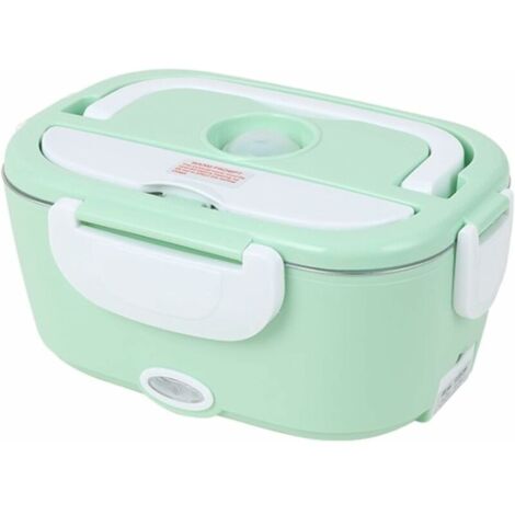 Electric Lunch Box, 12V Car Heating Lunch Box, Removable Electric Lunch Box, Stainless Steel Meal Warmer Box with Fork and Knife