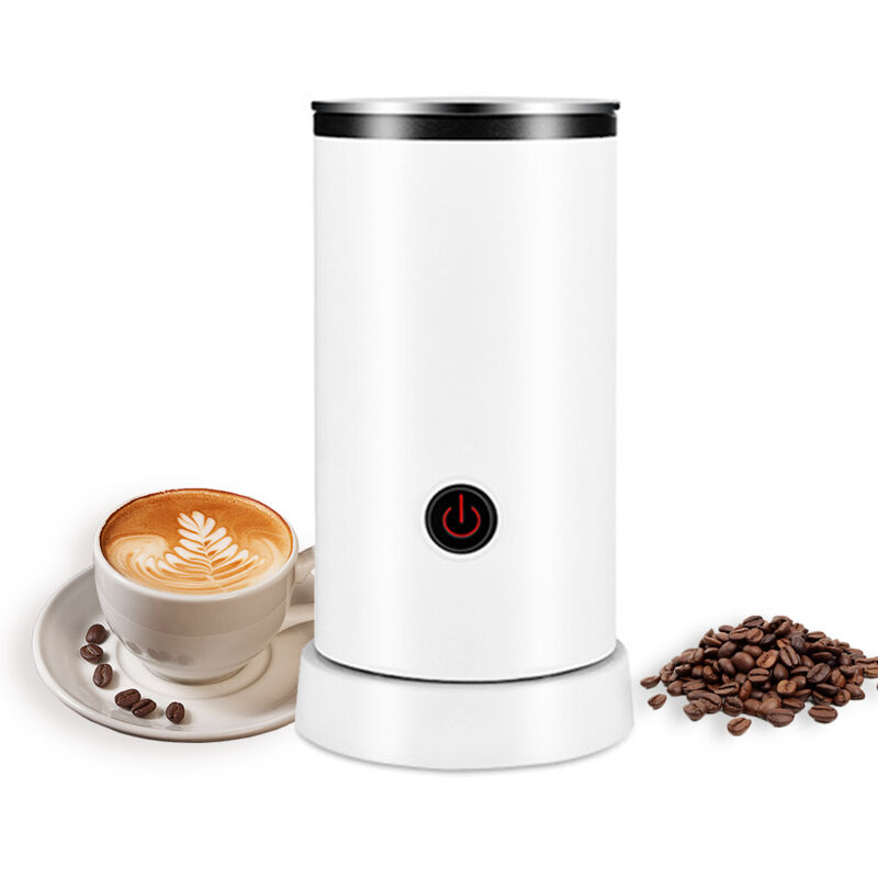 Electric Milk Frother 4-in-1 600W 240ml/8.12oz Hot and Cold Milk Foamer Silent Operation Anti Slip Stainless Steel Milk Steamer for Latte Cappuccinos